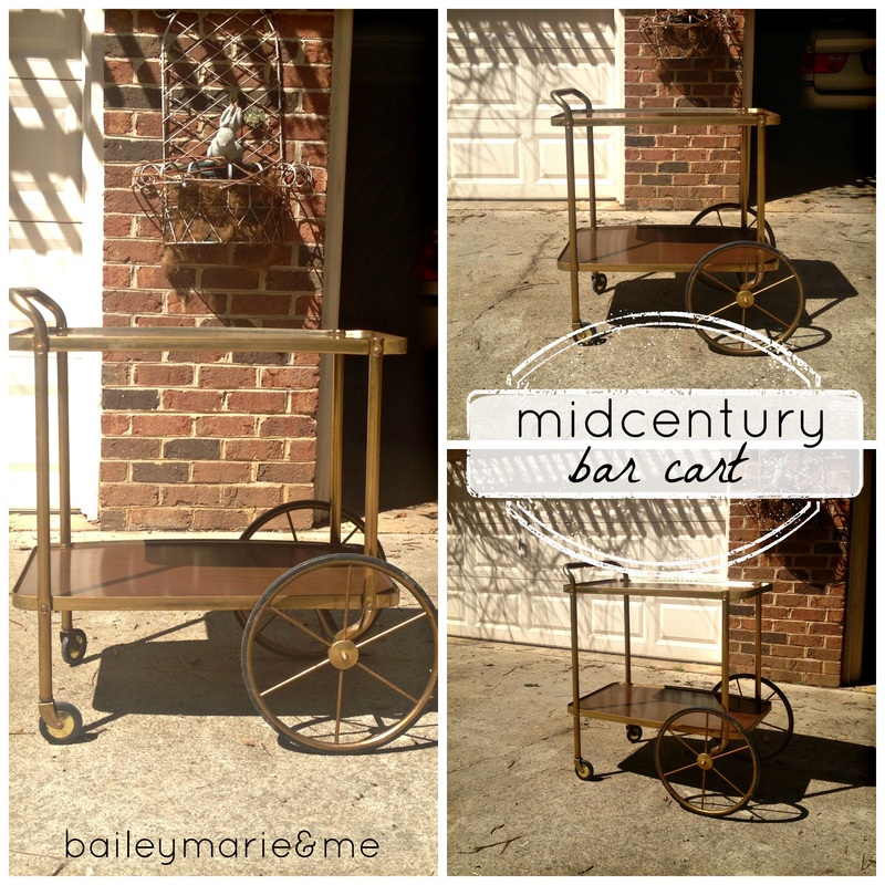 Midcentury Bar Cart at Bailey Marie & Me