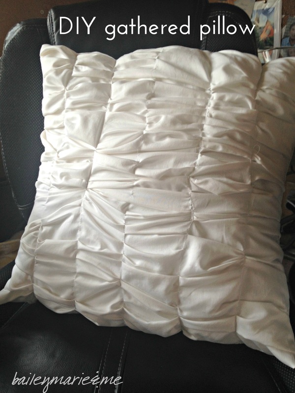 DIY Gathered Pillow at Bailey Marie & Me