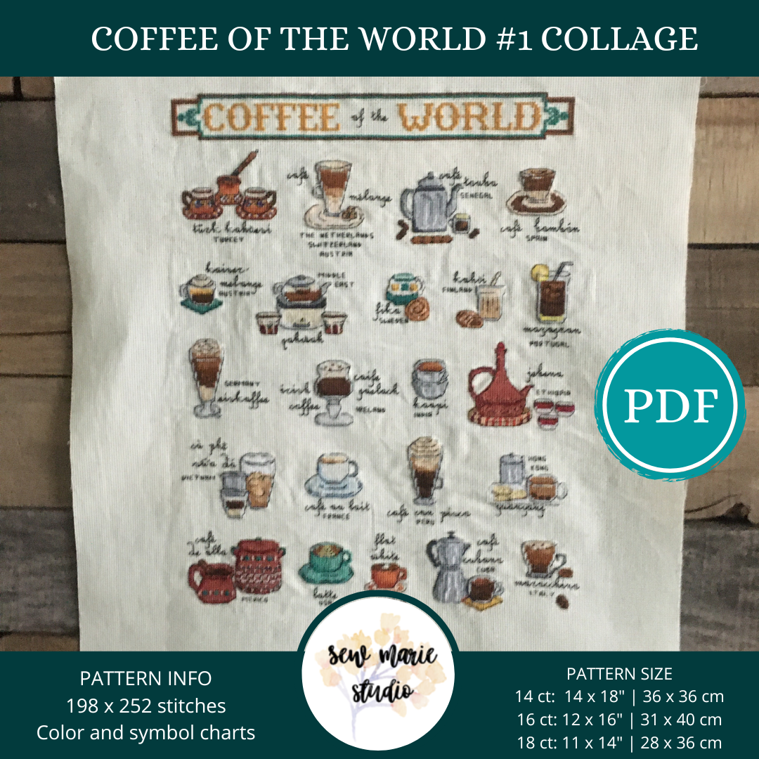 Coffee of the World pattern by Sew Marie Studio