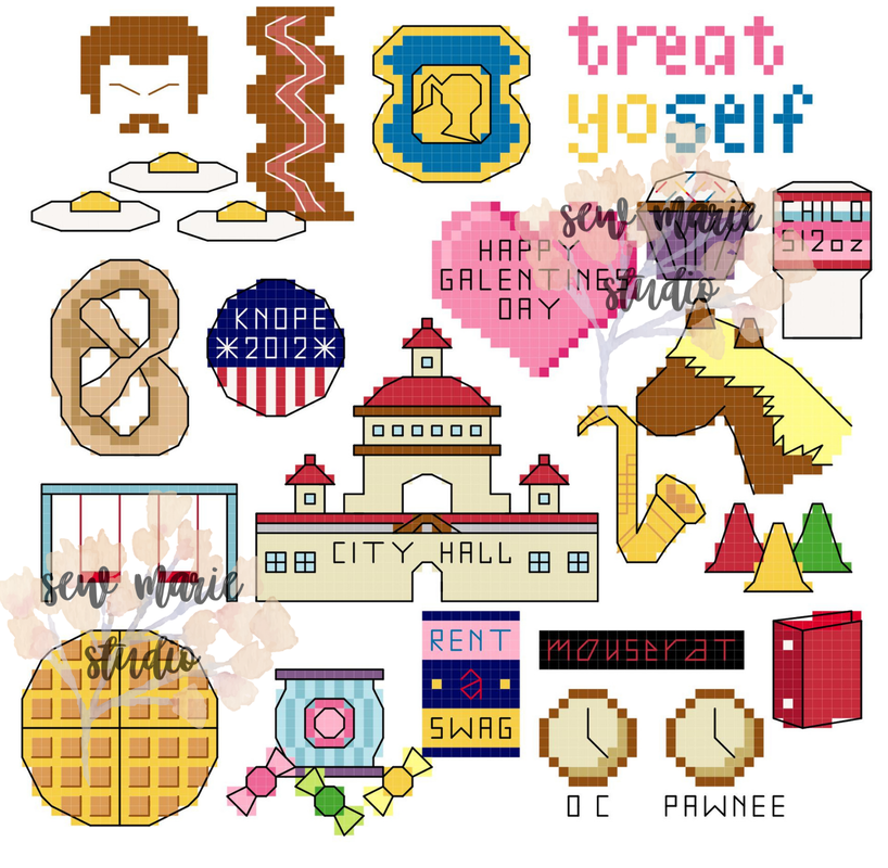 Parks and Recreation Cross Stitch Pattern by Sew Marie Studio