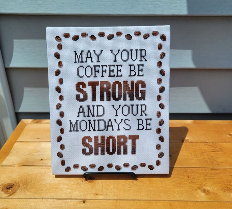 May Your Coffee Be Strong and Your Mondays Be Short Cross Stitch Pattern by Sew Marie Studio
